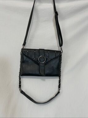 Sam & Hadley Black Purse with 2 Strap Options and Silver accents
